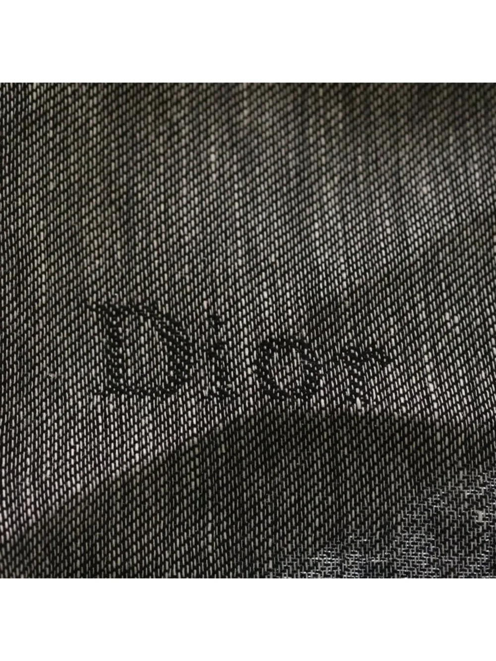 Dior Logo Cashmere Fringe Shawl Scarf Gray